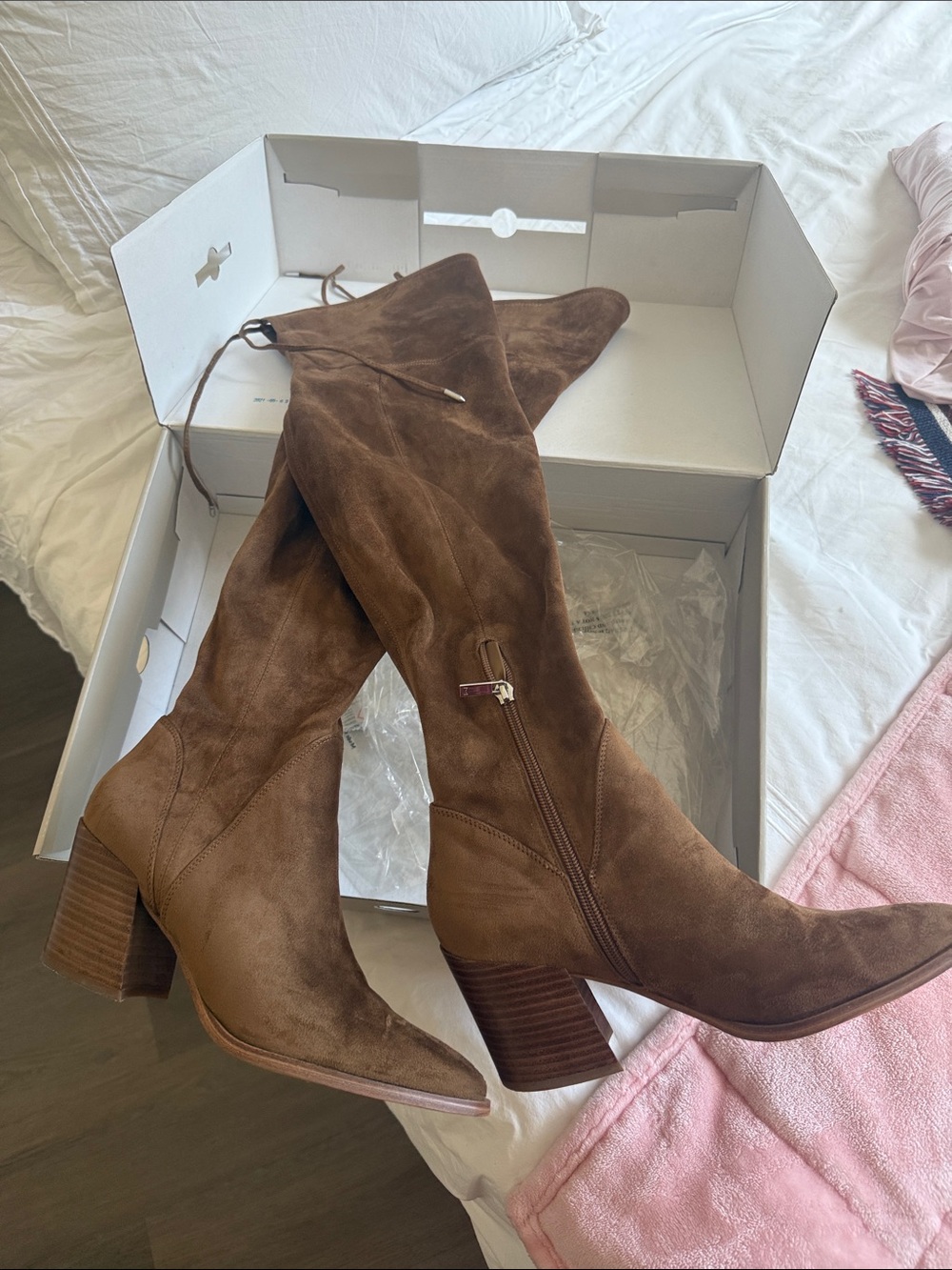 Marc Jacobs Brown Suede Over-the-Knee Block Heel Boots